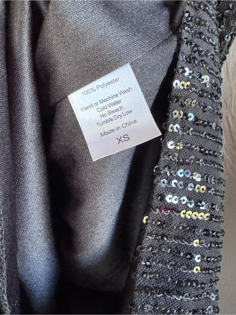 Black Sequin Long-Sleeve Mini Dress - Picture 6 of 6